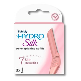 Schick - Hydro Silk, Dermaplaning Refills, 3 blade refills, Dermaplane, Dermaplaning, Remove Facial Hair, Remove Peach Fuzz, 7 Skin Benefits