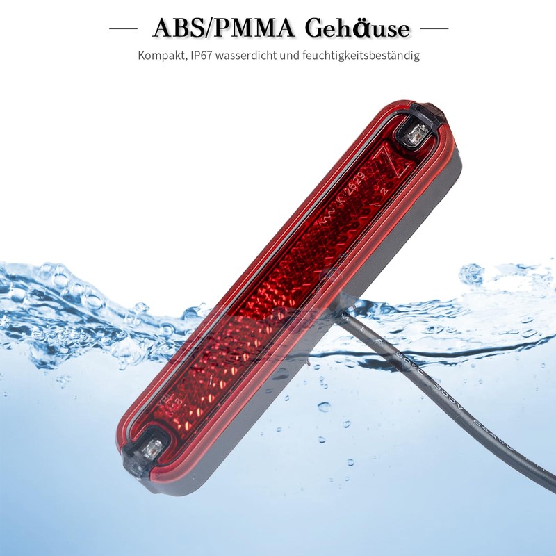 evermotor Brake Light with Motorcycle LED Rear Light, 6-12 V,