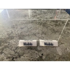4" x 6" Clear Acrylic Sign Holders - Vertical Table Tent 10 Pack Modelo