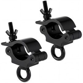 Pelopy 2 Pcs Heavy Duty 2 Inch Truss Clamp with Eye Bolt for 48-51mm Truss Tube/Pipe, Aluminum Stage Light Clamps for LED Video Wall and Lighting Mounting