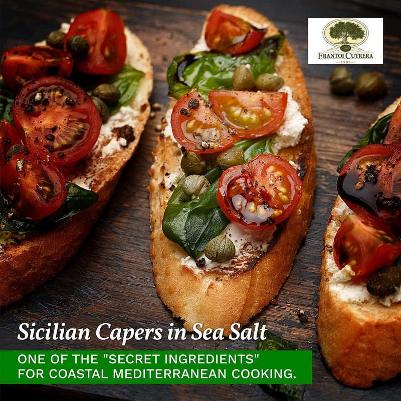 Frantoi Cutrera Gourmet Italian Capers in Sea Salt - Mediterranean