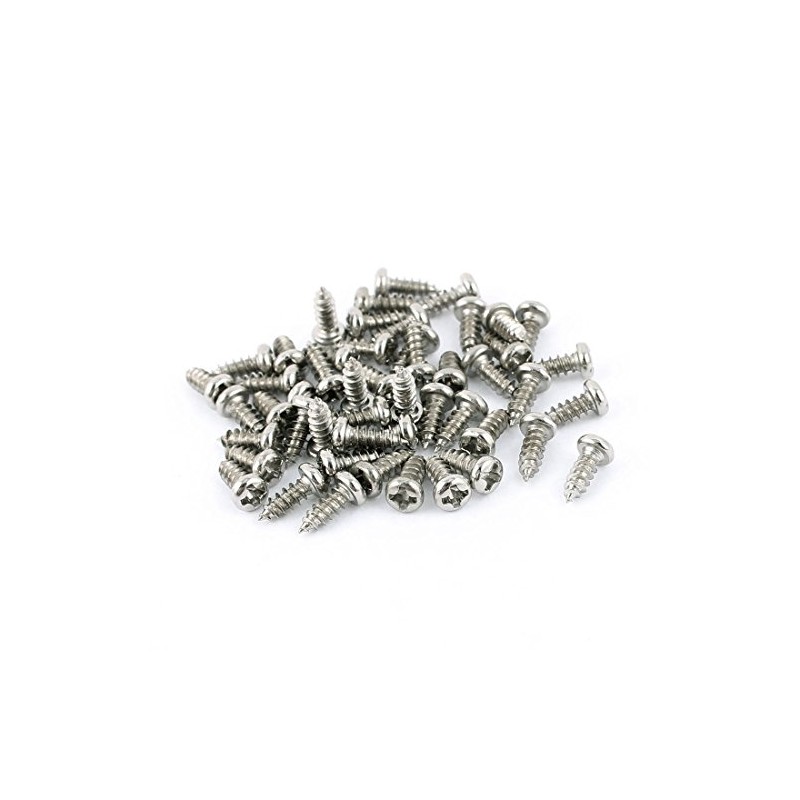 sourcing map 50pcs M3 x 8mm Stainless Steel Cross pan
