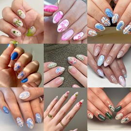 6Pcs Colorful Streamer Bow Nail Art Stickers Decals Valentines Nail Stickers 3D Self-Adhesive Cute Bow Nail Decals Butterfly Heart Nail Design Stickers Valentine's Day Nail Supplies Decor for Women