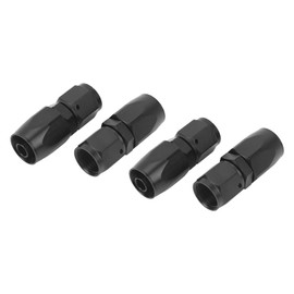 4pcs Universal Aluminum AN6 0 Degree Straight Swivel Hose End Fitting Adapter Car Modification Black for Fuel