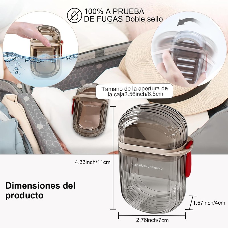 Jabonera de Viaje GAMAXIMA 129 Doble Capa Antideslizante y a