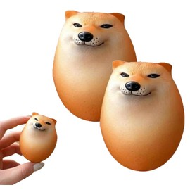 [Set of 2, Soft] Squishy Toy for Dogs, Squeeze Egg, Stress Relief, Shiba Inu, Egg Toy, for Dogs, Creative Shiba Squishy Toy, Educational Toy, Animal, Gift, Funny Birthday Gift, Elastic Lawn Squeak, Creative Decompression Sensory Toy, Gift for Kids