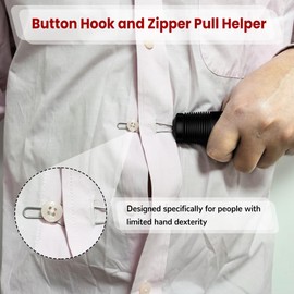 Button Hook with Zipper Pull, Button Assist Tool, Button Hook for Seniors, Disabled, Limited Hand Mobility, One Handed Button Helper Tool, Gifts for People with Disabilities, Easy to Use