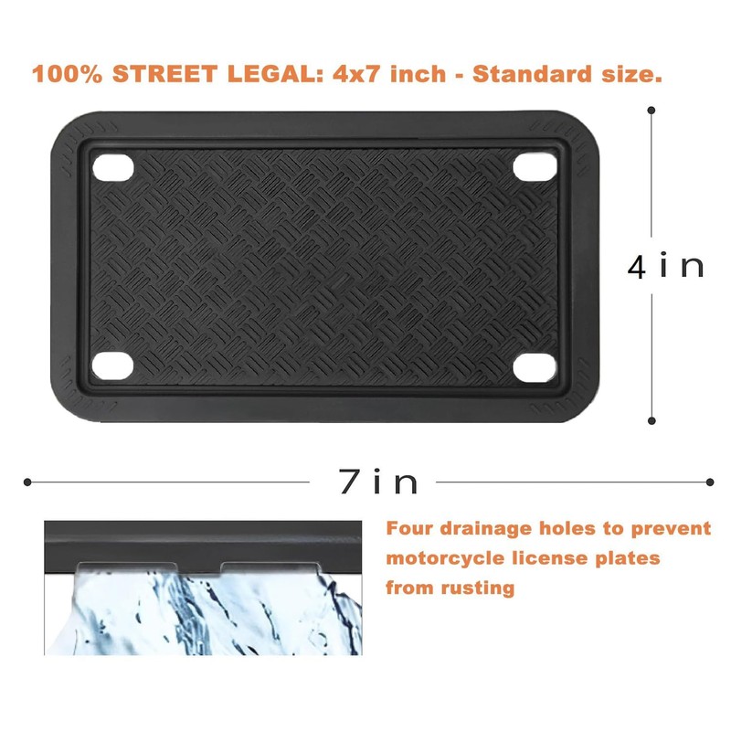 XCLPF Motorcycle Silicone License Plate Frames Motorbike License Plate Holder