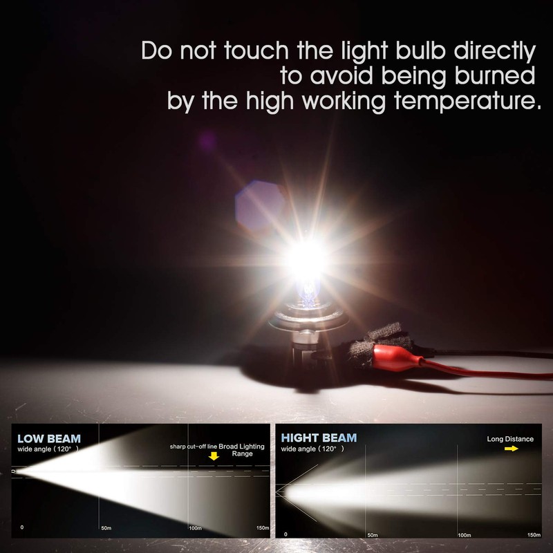 TECTICO H7 Headlight Bulbs 12V 55W Warm White +130% Ultra
