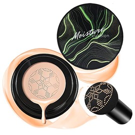 Cahiuyoa Crema Cojín Forma Hongo Base Maquillaje Cobertura Total Larga Duración Hidratante Mate Corrector Natural