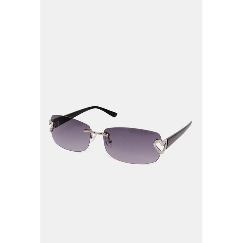 Yours - Diamante Heart Frameless Sunglasses - Women's