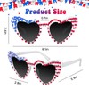 JUSTOTRY 2Pcs 4th of July Sunglasses, Red White and Blue