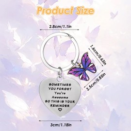 Mabor Inspirational Gifts Keyring for Women, Motivational Keychain Friendship Keychain Encouragement Sometimes You Forget You're Awesome Gifts For Female Friends