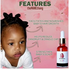 THEMANETHANG Baby Hair Growth Oil - Organic Baby Oil for Newborn - Baby Coconut