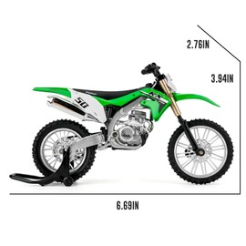 BGHSCA Toy Car Compatible with 1:12 Kawasaki KX450 Racing Motorcycle Model Car, Collecting Diecast Gift Toy for Children Boys Girls and Adults, Gift Green