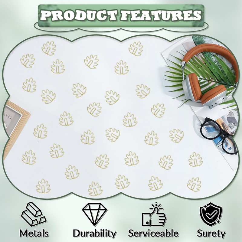 80 Pcs Leaf Paper Clips, Gold Paper Clips Page Markers,