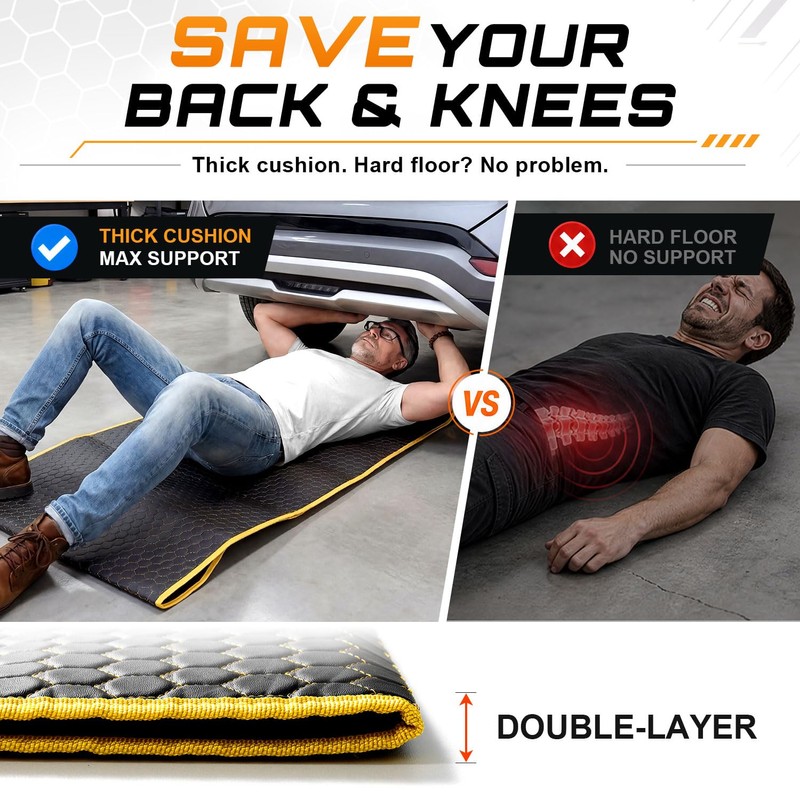 PQPQP Rolling Creeper Mat, 145×67cm Portable Under Car Repair Pad