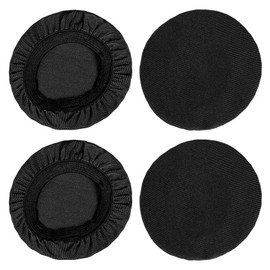 LUYING 2 Pairs Stretch Knit Earbud Dust Cover 9-11cm Ear Pad Cover Anti-aging for Headphone Washable Black