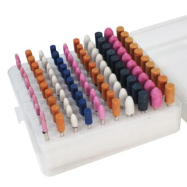 100 Pcs Grinding Stones Sets - 1/8'' Shank Assorted Abrasive Stone Mounted Grinding Bits Aluminum Oxide Grinding Stone for Rotary Tools Includes Dremel (Mixed Color)