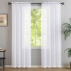 Window Curtains White Sheer Curtains 90 Inches Long 2 Panels