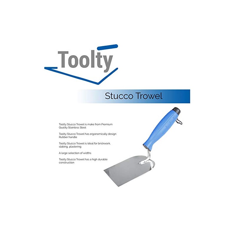 Toolty Stainless Steel Stucco Trowel, Wall Putty Trowel, Plastering Trowel,
