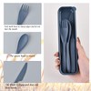 Travel Utensils with Case, Reusable Plastic Cutlery, Travel Cutlery Set,
