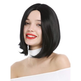 WIG ME UP - YZF-4367-1 Women's Short Concave Wig Choppy Bob Longbob Middle Parting Black