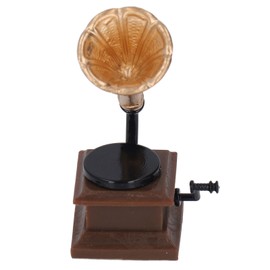 Dollhouse Phonograph 1:12 Scale Resin Alloy Vintage Style Exquisite Details Miniature Gramophone for 1:12 Dollhouse