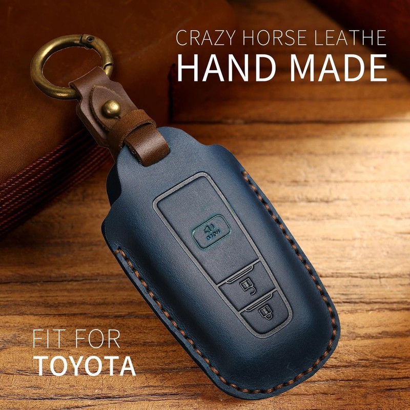 for Toyota 4Runner Key Fob Cover with Keychain, Genuine Leather