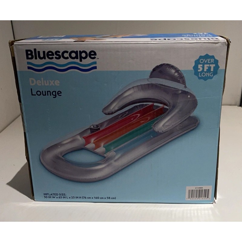 Bluescape - Deluxe Lounge Inflatable Pool Float, Gray, Age 14