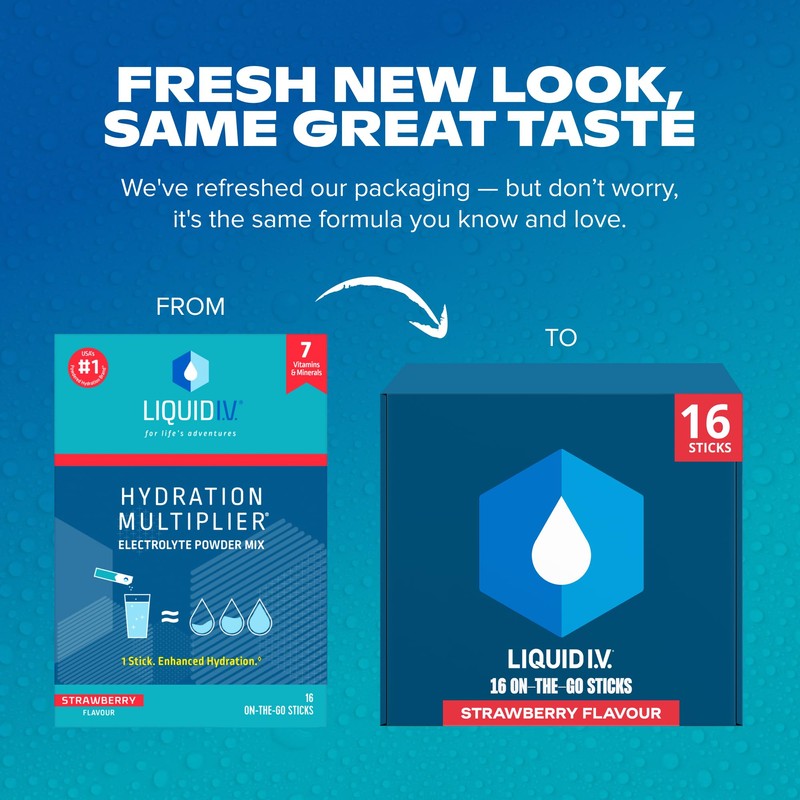 Liquid I.V. Hydration Sachets | Strawberry | Electrolyte Powder Mix