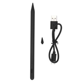 Stylus Pen Palm Rejection Tilt Sensitivity Tablet Pen 3 Lights Battery Level Display Side Adsorption with 1.5mm Replaceable Tip Black