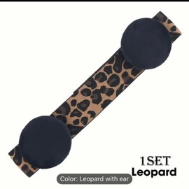Rose Pink & leopard  Elastic Wig Band for Lace Front with Adjustable Melting Band, 80% Polyester & 20% Nylon, 56.5 cm Total Length, Black with Pink Design - Color: Leopard
