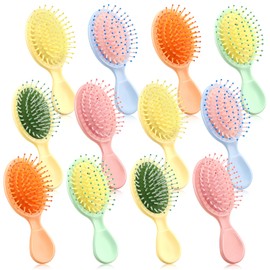 HOFASON 12 Pcs Bulk Mini Wet Hair Brush, Detangling Travel Hair Brush for Women Girls Toddler, Stocking Stuffers Gifts, Bridesmaid Gift, Teen Girl Gifts Trendy Stuff Party Favors