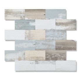 OYASIMI 1 Piece Durable Stick on Tiles Kitchen Backsplash, 12" PVC Self Adhensive Wall Tiles,Vintage Wood Grain Splashback for Kitchen & Bathroom