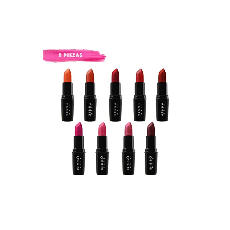 Bissú Set Labiales Mate Bissu (Kit 9 Piezas - Tonos