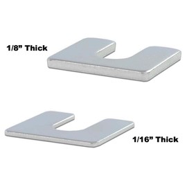 30pcs Auto Body Alignment Shim, Zinc-Plated Steel Metal Shims Assortment Set for Fender Door Alignment, 1/16" & 1/8" Thick, 3/8" Slot