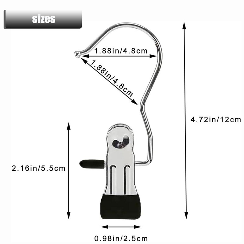 Pack of 20 Portable Laundry Hooks, 360° Rotating Boot Hanger,