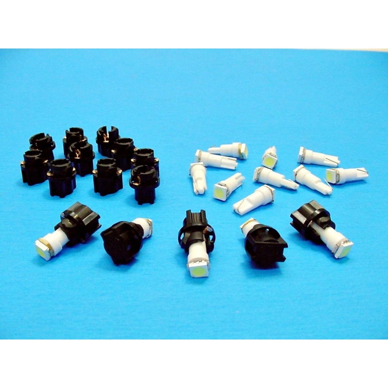 Lumiglow 15 White Mopar LEDs Lights Bulbs 3/8" Sockets Instrument