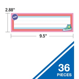Carson Dellosa We Stick Together 36 Student Desk Name Plates for Classroom, Colorful Name Tags for Classroom, Chalkboard Labels, Cubbies, Students Desk and Locker Organizer, Colorful Classroom Décor