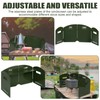 Camping Stove Windscreen 4 Plates Steel Camp Stove Windscreen Folding