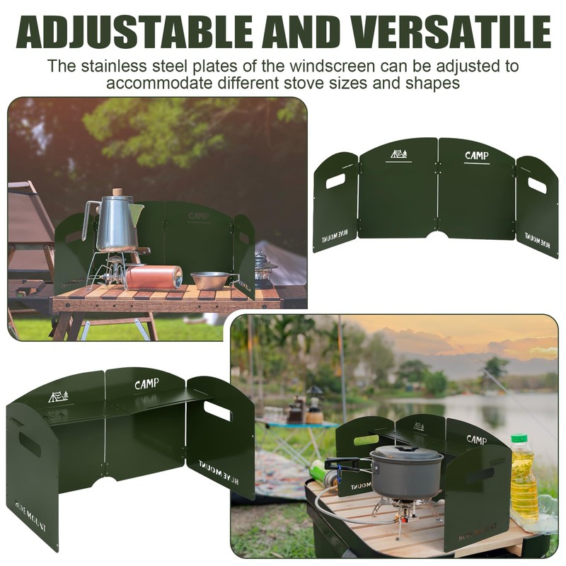 Camping Stove Windscreen 4 Plates Steel Camp Stove Windscreen Folding