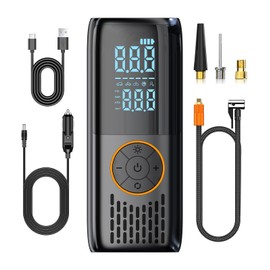 Exqulife Portable Tire Inflator Air Compressor - 22-Cylinder Fast Inflation with 10000mAh Battery, Auto Shut-Off, Tire Pressure Gauge for Cars, Bikes, Motorcycles, Ball Pump & More