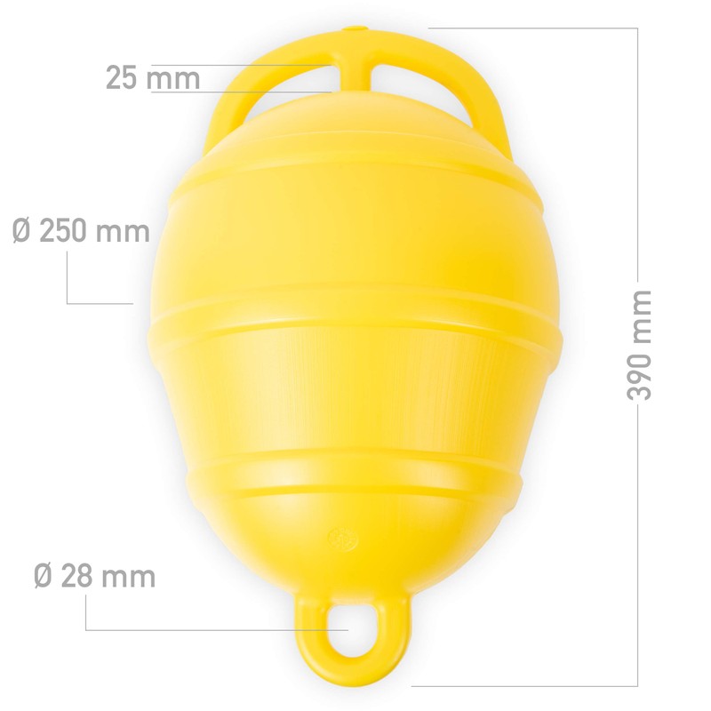 HonuNautic Mooring Anchor Buoy, 250 mm, Colour: Yellow, Anchor Buoy,