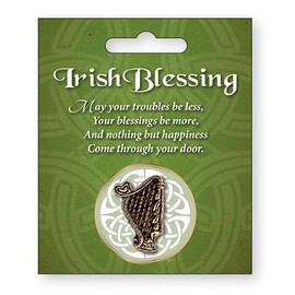 Loving Jesus St Patrick's Day Harp Brooch Irish Blessing St Patrick's day