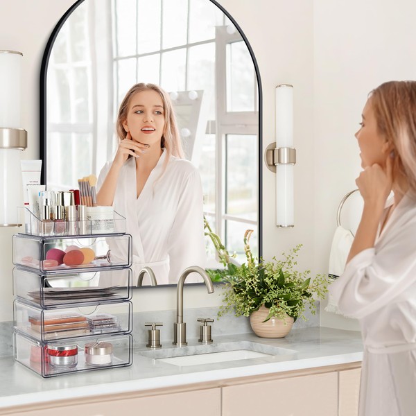 Vtopmart Vtopmart 3 Tier Clear Makeup Organizer with Drawer, Cosmetic