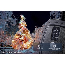 T-JOAN Outdoor Wireless Remote Control Outlet Power Strip Weatherproof,2 Electrical Outlets,Plug-in Timer for Lighting,Plug in Light Switch,7-Inch Extension Cord,120 Feet Range,15A,Black,UL Listed