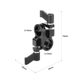 SZRIG 15mm Rod Clamp 90 Degree Rod Drill Adapter for DSLR Rig System Shoulder Mount Studio Accessories