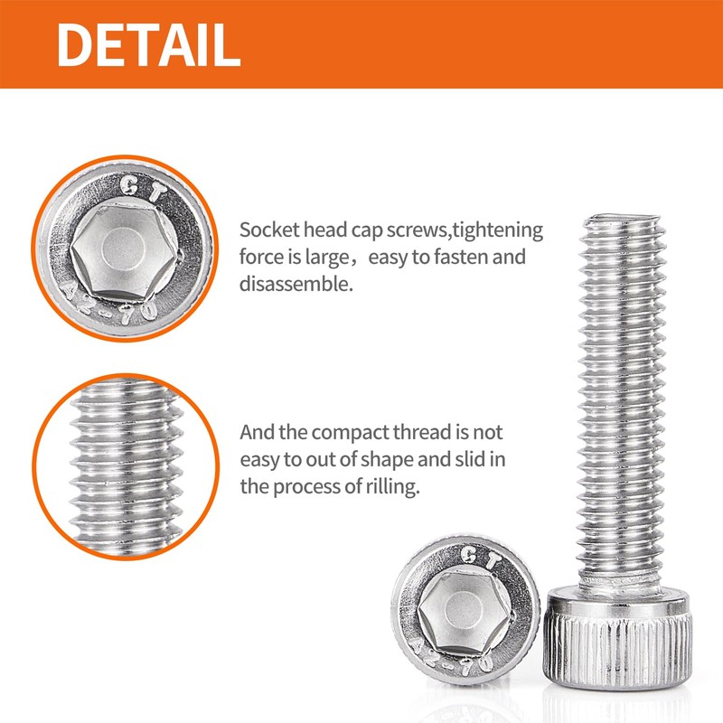 M4-0.7 x 25mm Socket Head Cap Screws Bolts, Stainless Steel