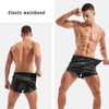AMY COULEE Mens Satin Shorts Silk Boxers Sexy Split Side